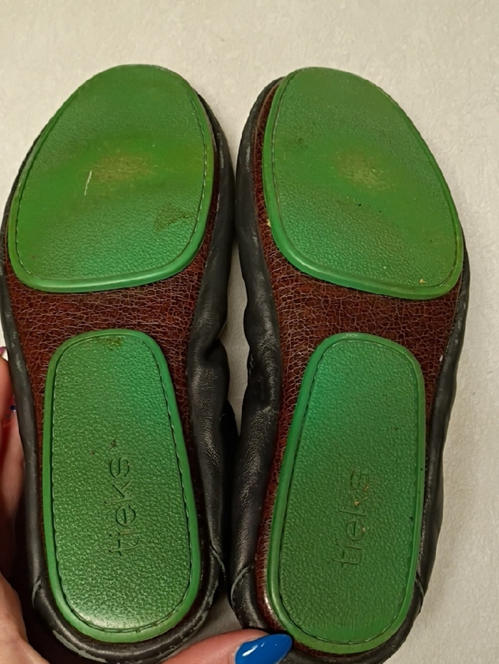 Tieks Black Leather Ballet Flats with Tan Insole - Picture 4 of 8